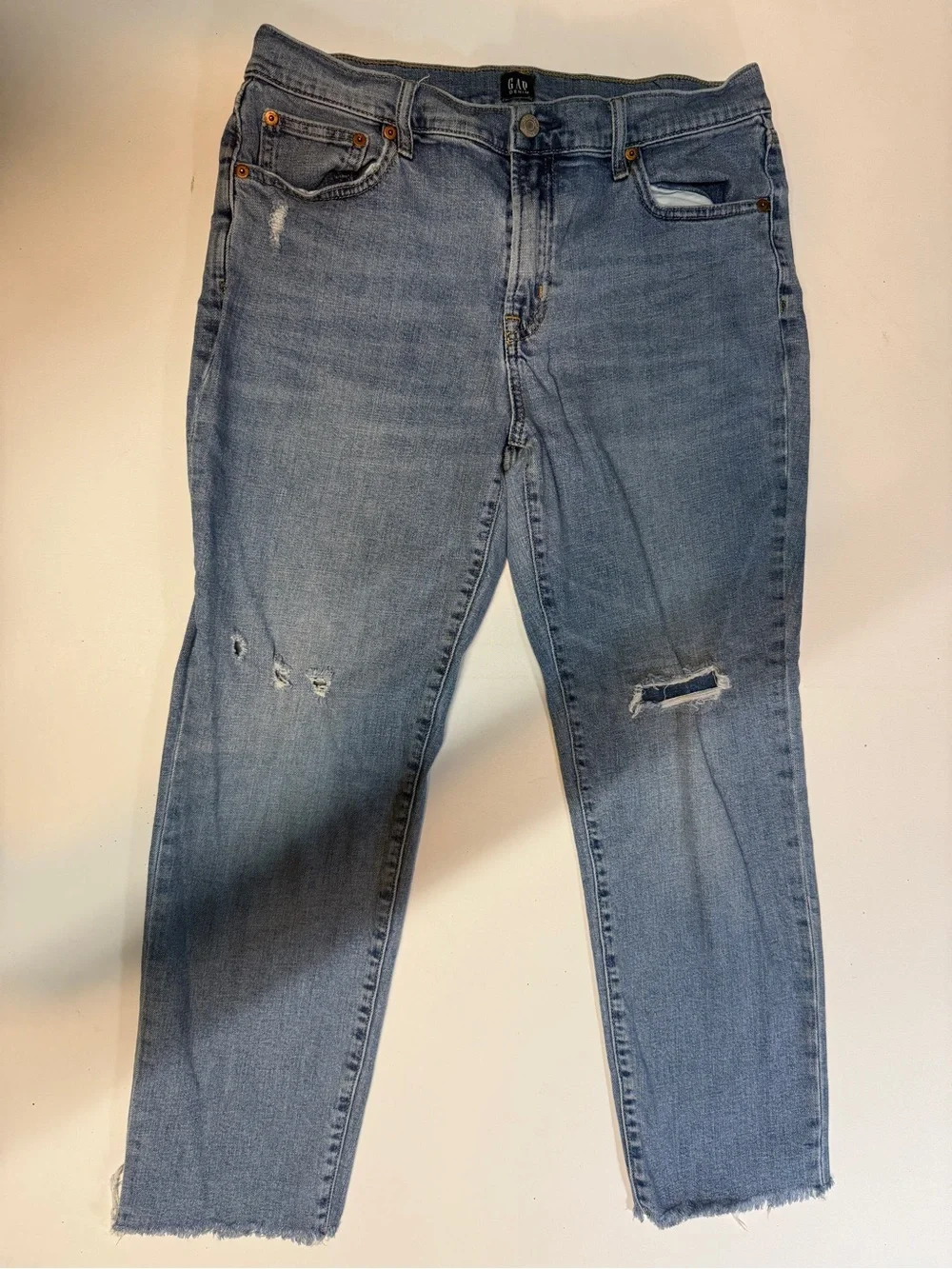 GAP Light Blue Distressed Boyfriend Jeans